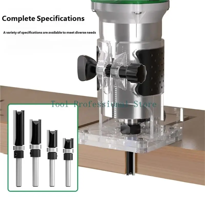 

57QF 10Piece Straight Bearing Router Bit Set 1/4Inch Shank for Woodworking Task