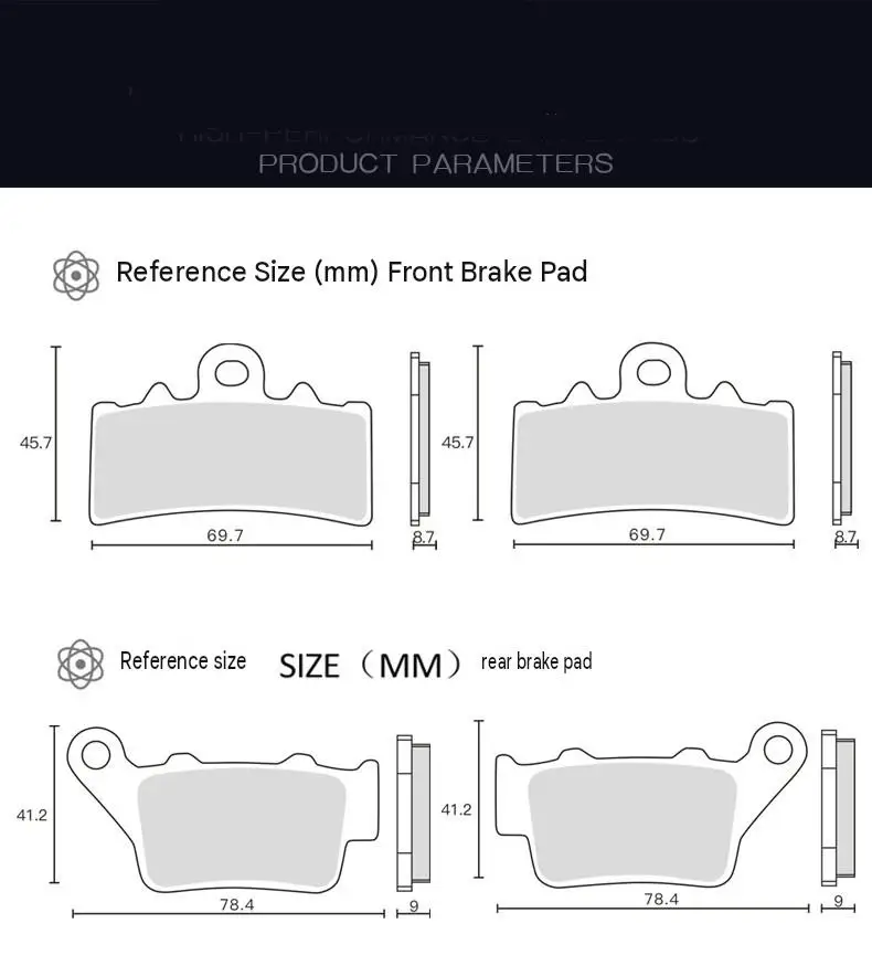 For C400X/C400GT Carbon Copper Based Brake Pads Fast Brake Response Short Stopping Distance Waterproof Anti-corrosion Brake Part