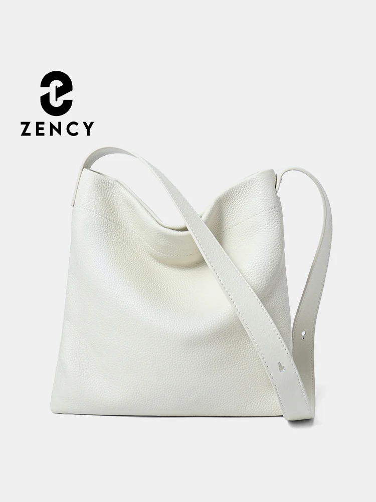 

Zency 100% Genuine Leather Handbag Women Small Casual Bucket Bag Lady Crossbody Purse Beige Black Shoulder Bag Sac Bolsa