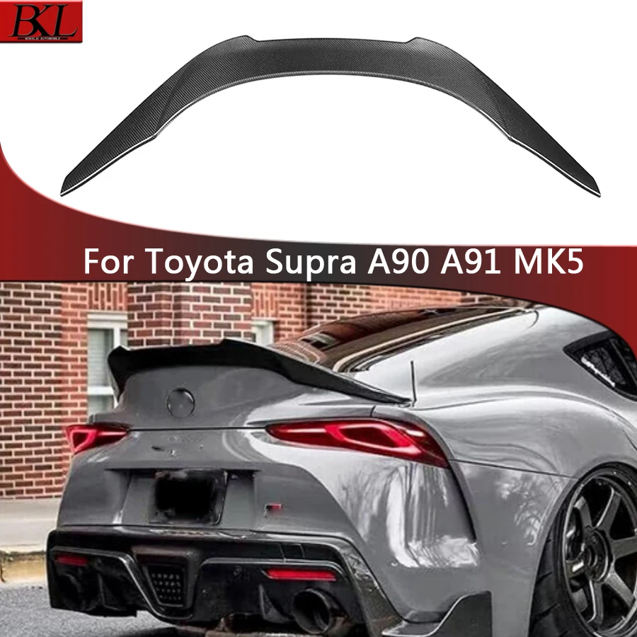 

Для Toyota Supra A90 A91 MK5 2019, высококачественные хвостовые плавники из углеродного волокна, задний спойлер багажника, направляющее крыло, обновленный комплект кузова