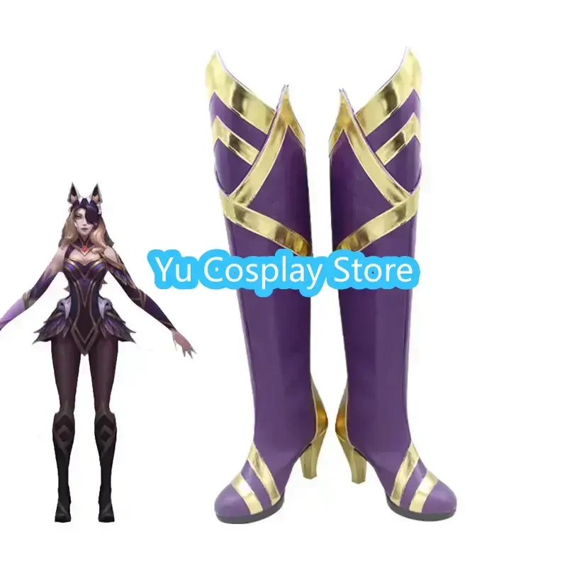 

Yu-Cosplay Ahri Cosplay Shoes Game LOL PU Leather Shoes Halloween Carnival Boots Cosplay Props Custom Made