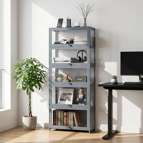 5-Tier Display Cabinet with Acrylic Doors, 68