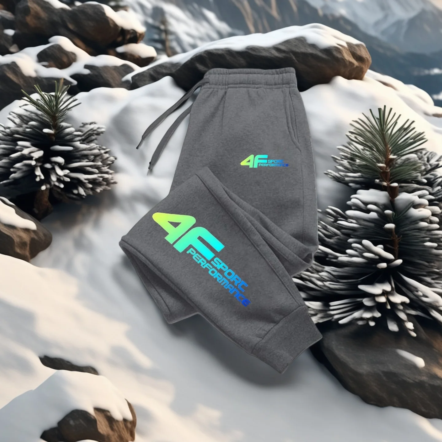 بنطال رياضي "4F Sport Performance" باللون الأبيض والأسود والرمادي الرمادي الداكن والأزرق الداكن. ملاءمة مريحة، وأسلوب شعبي لجميع المواسم. #1