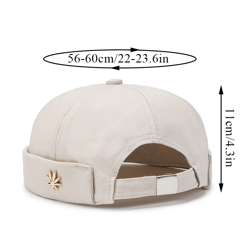 Vintage Docker Cap Brimless Hat Skullcap Retro Cotton Adjustable Soild Color Summer Autumn Spring Hip Hop Fashion