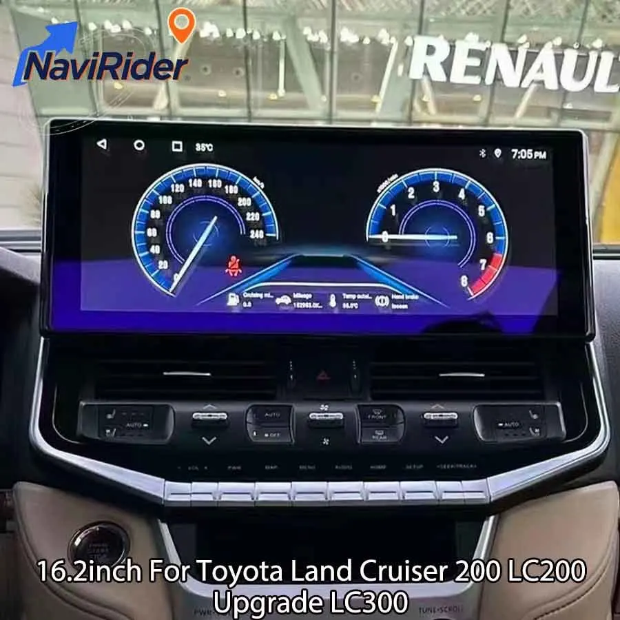 

16.2-дюймовый Android-автомагнитола для Toyota Land Cruiser 200 LC200 с обновлением до LC300, беспроводным CarPlay, мультимедийным видеоплеером и GPS-навигацией