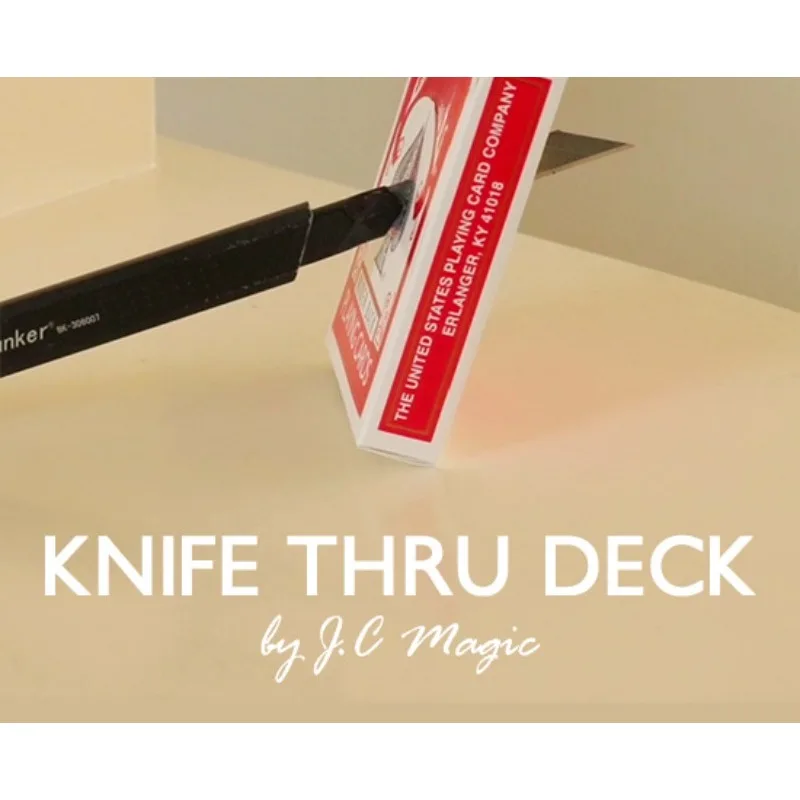 Knife Thru Deck by J.C Magic Tricks Knife Penetrate Card Box Magia Visual Close up Street lllusions Gimmicks Mentalism Props