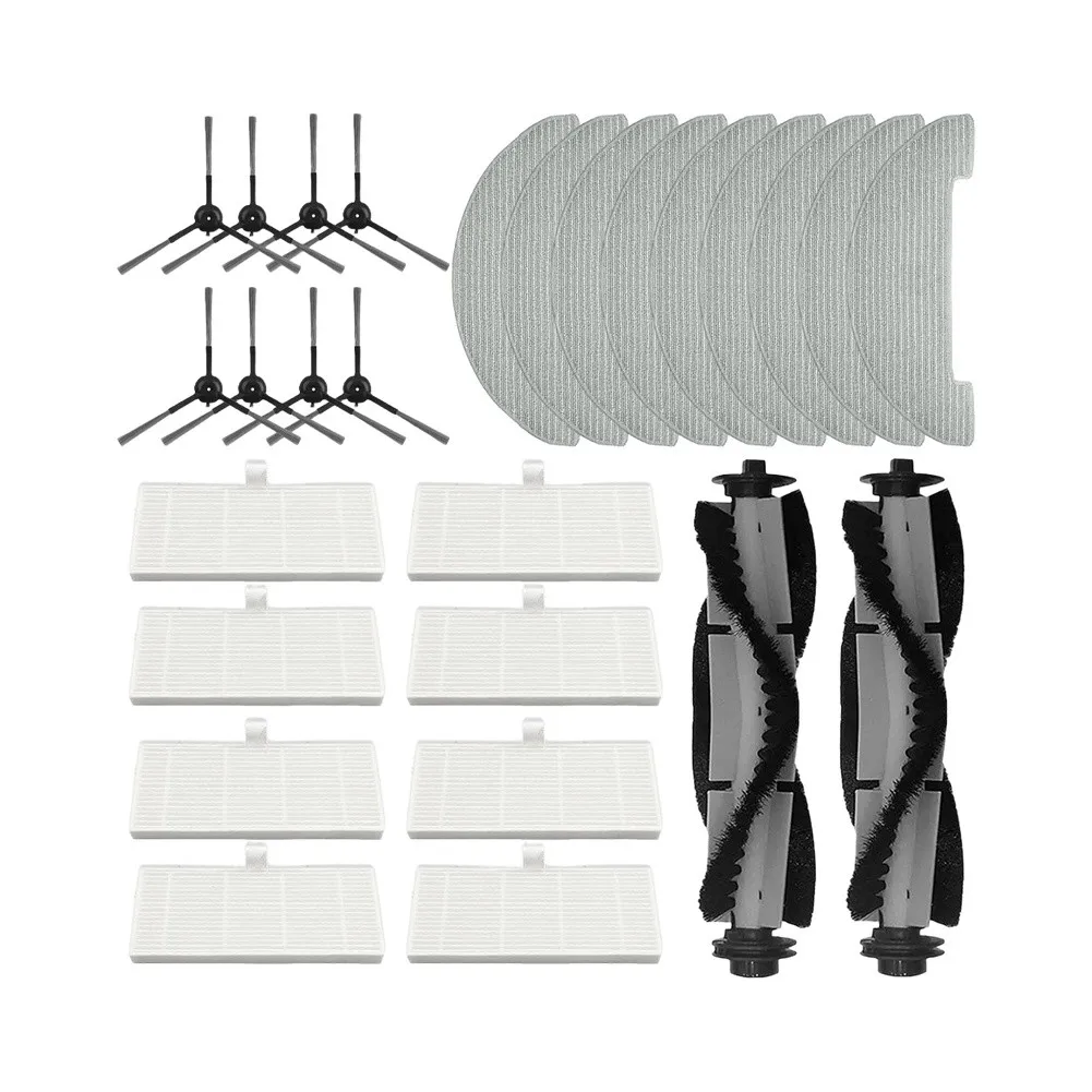 Complete Set of Replacement Parts for Vactidy for nimble T7 for t8 8 Side Brushes 2 Roll Brushes 8 Filters 8 Mop Cloths