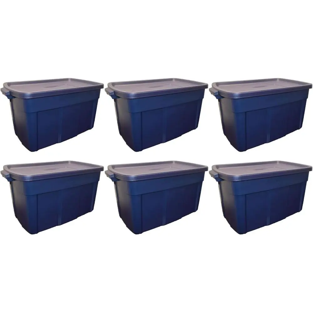 

6-Pack 31 Gallon Heavy-Duty Stackable Storage Bins for Clothes, Seasonal Items, and More