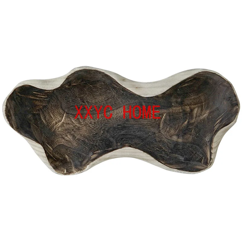 Cloud-Shaped Solid Wood Ornaments Retro Living Room Coffee Table Snack Candy Plate