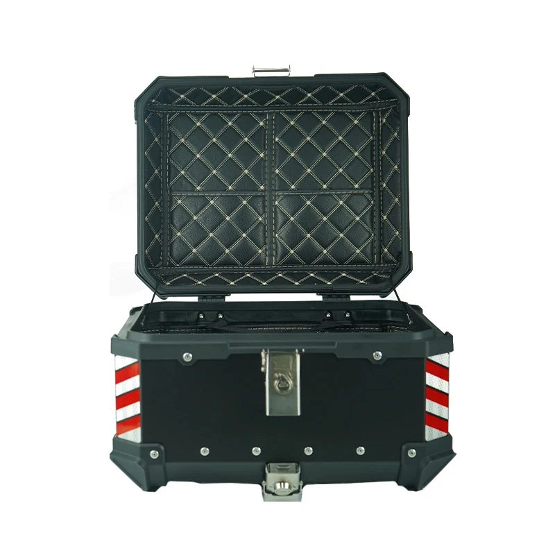 Hongsheng Products Factory Direct Sales 35L Silver Aluminum Alloy Rear Box Anti-shake Motorcycle Tail Box Motorcycle Lage