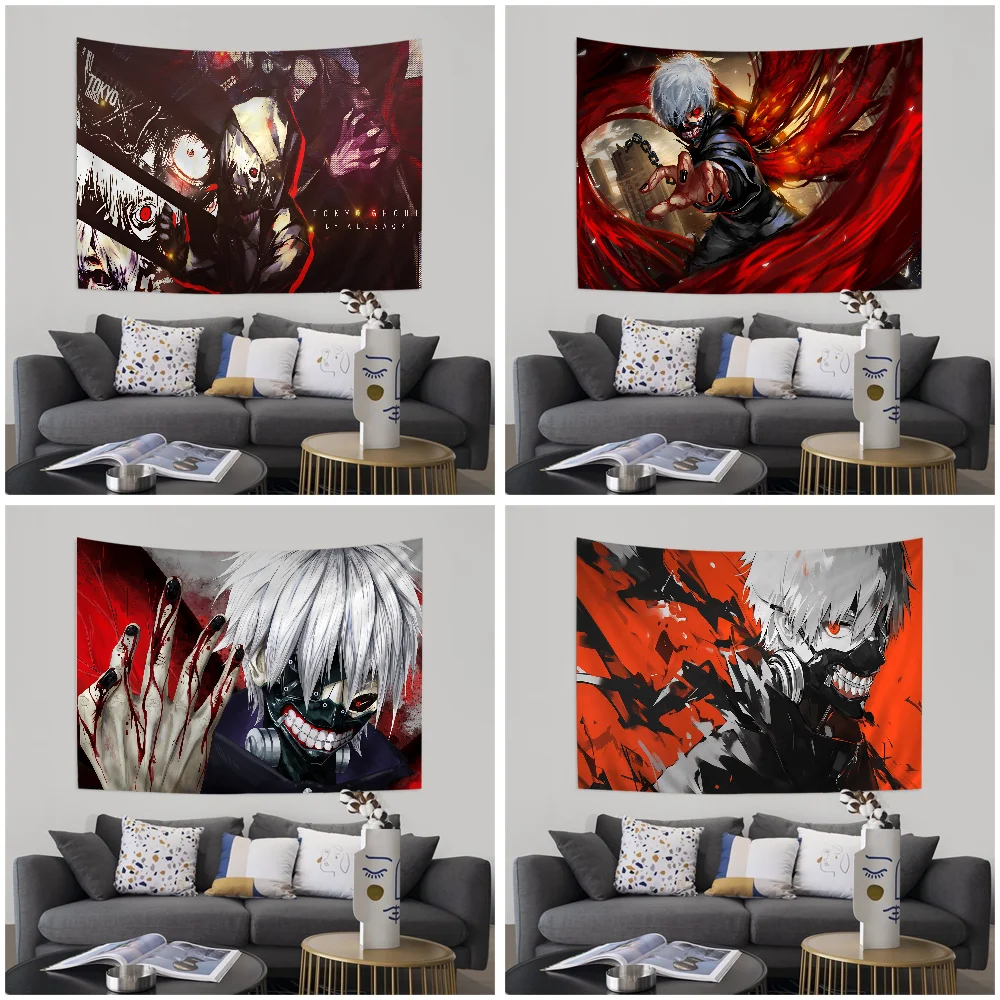 Tokyo Ghoul Cartoon Tapestry Art Science Fiction Room Home Decor Wall Hanging Sheets