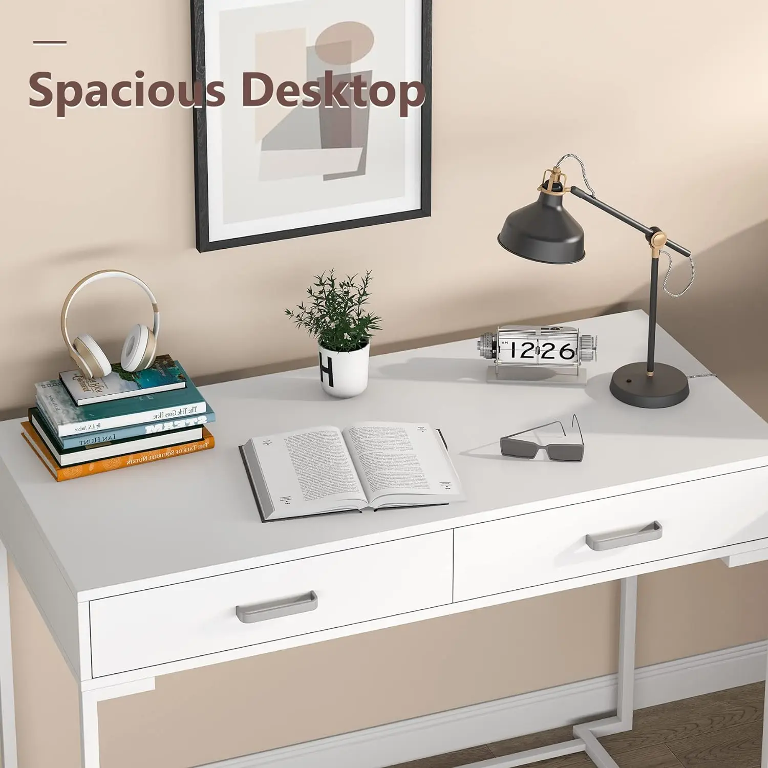 Scrivania per Computer con cassetti per piccoli spazi, scrivania da studio bianca per Home Office da 39 "per camere da letto, Home Office, soggiorno