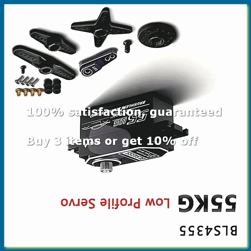 A82Z-55KG Brushless Digital Servo Low Profile Metal Gear Servo IP67 Waterproof High Torque RC Servo for Off-Road Trucks