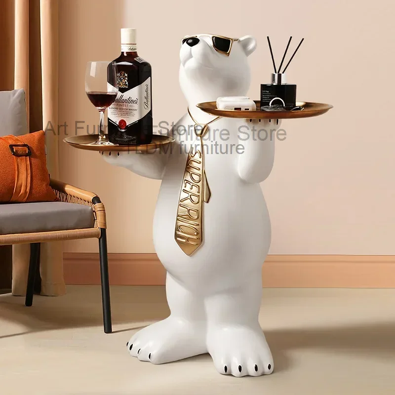 Polar Bear Large Landing Ornaments Statue Living Room Figure Ornaments Sofa TV Cabinet Floor Pallet Aesthetic Home Decoration