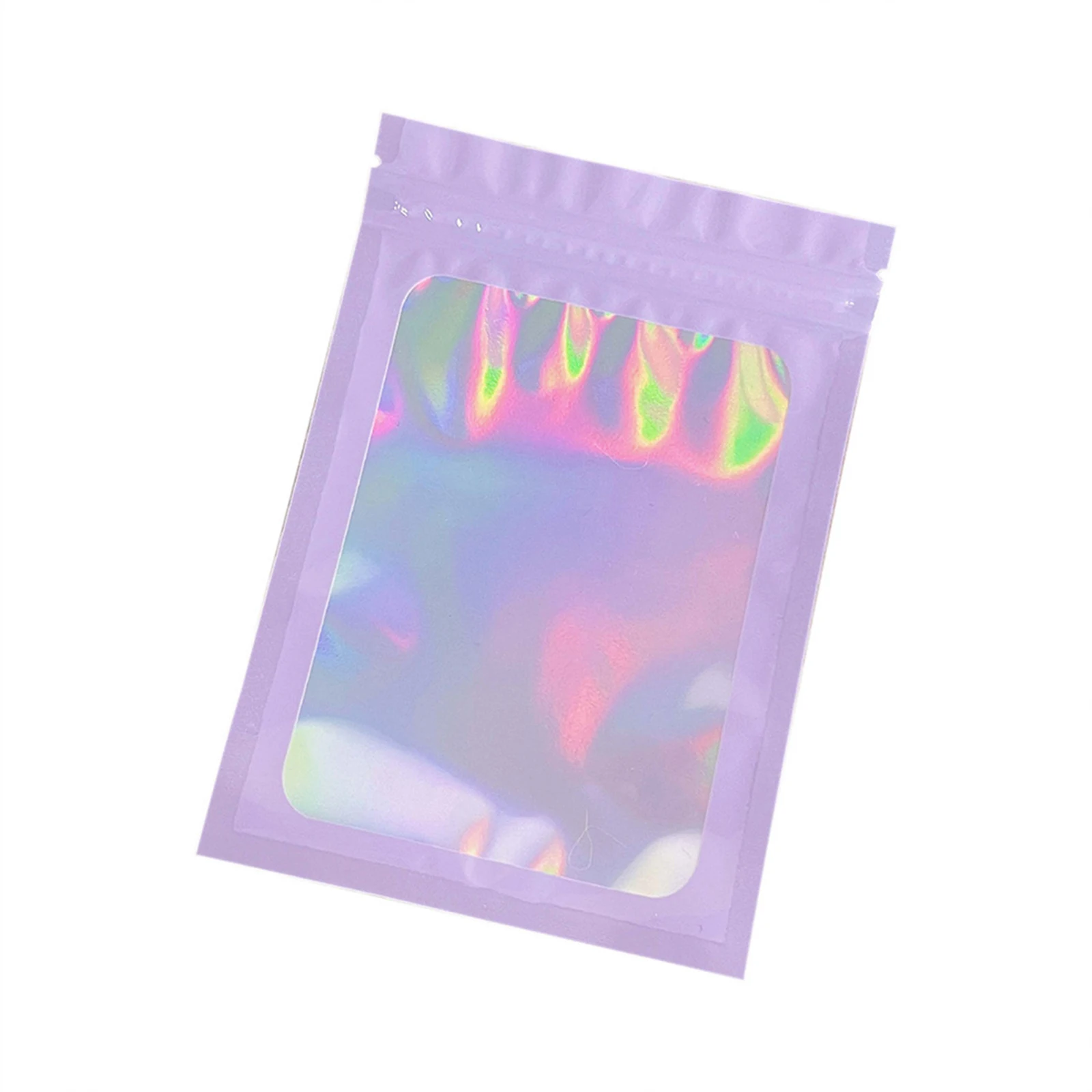 Thick Smell Proof Mylar Bags Holographic Laser Color Plastic Packaging Pouch Jewelry Retail Storage Pouch Gift Zip Lock Bag