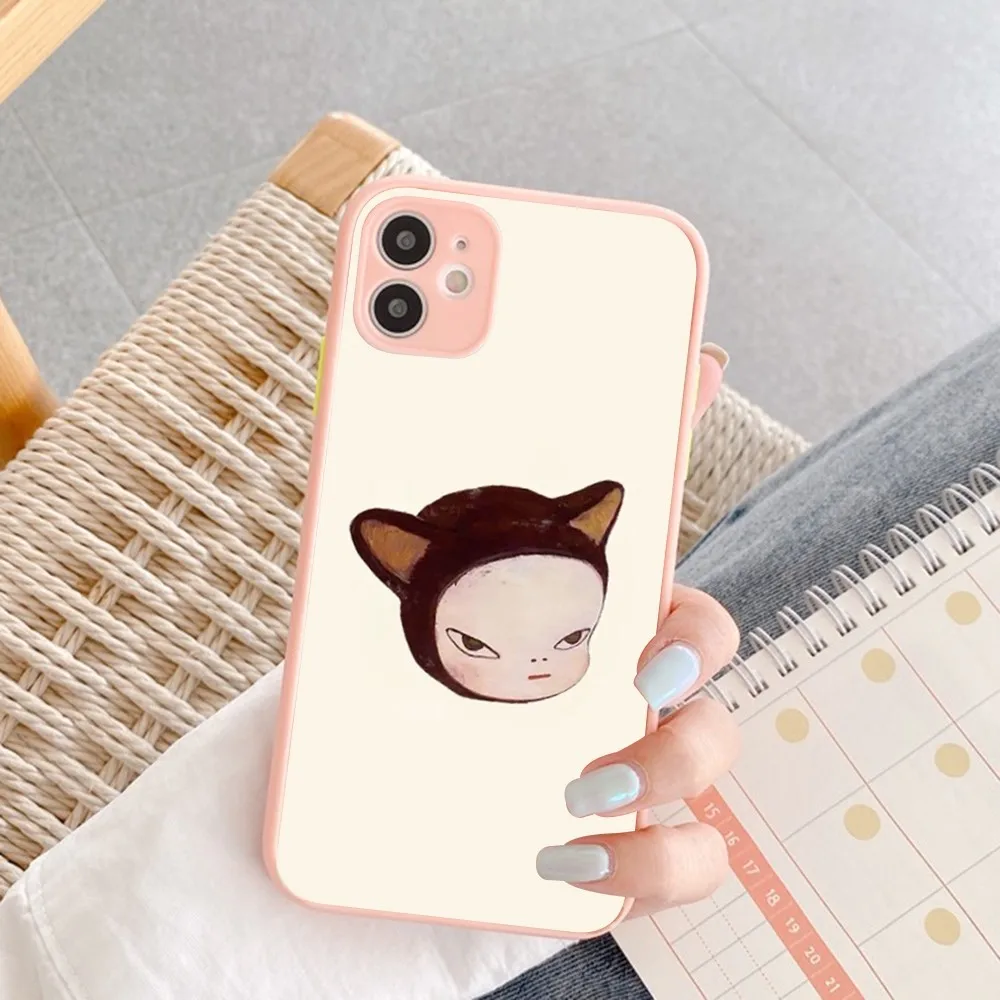 N-Nara Y-Yoshitomo Phone Case for iPhone 14 11 12 13 Mini Pro Max 8 7 Plus X XR XS MAX Translucent Matte Cover