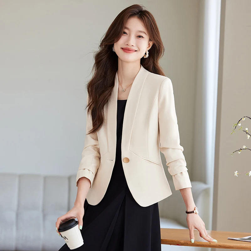 ZJYT Korean Fashion Slim Fit Blazers Women\'s Coat Jacket New Autumn Outerwears Elegant Office Lady Casaco Plus Size Veste Femme