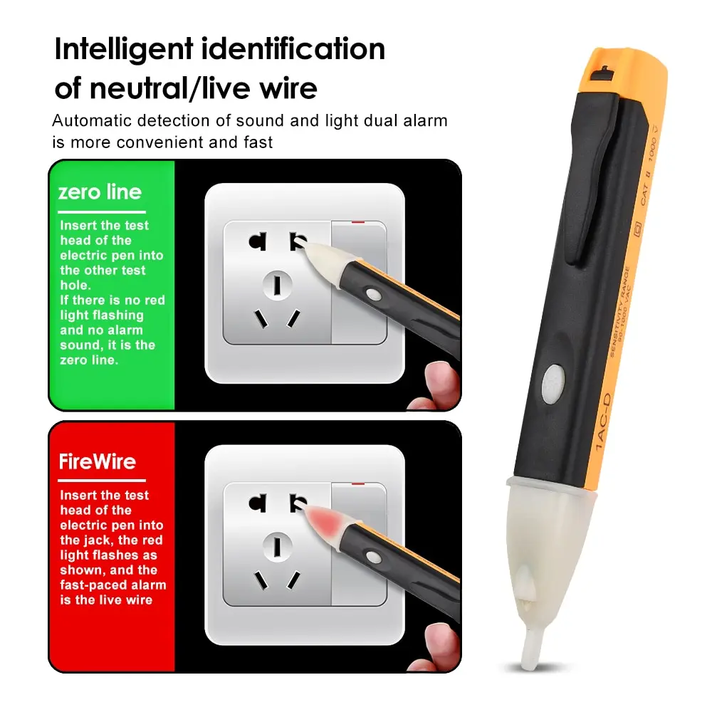 Voltage Indicator 90 1000V Pen Voltage Tester AC Current Tester LED Voltage Detector Sensor Tester Pen Electrician Tool