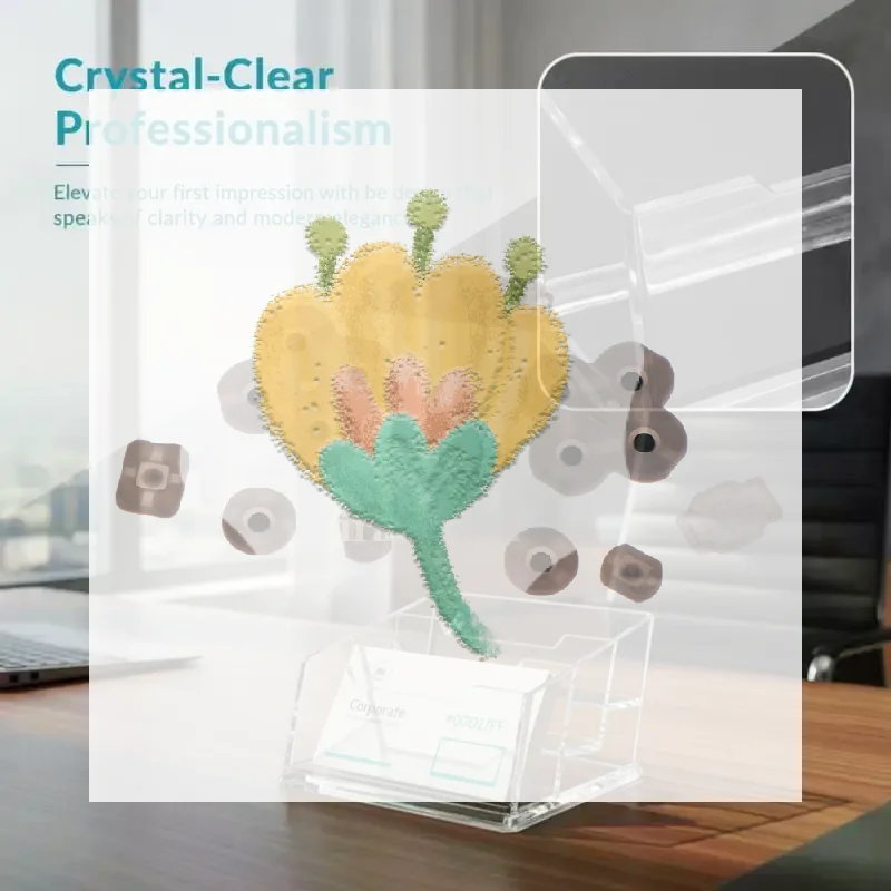 Transparent Acrylic Business Card Holder Large Capacity Anti-scratch Clear Display Stand for Office Meeting Room Use