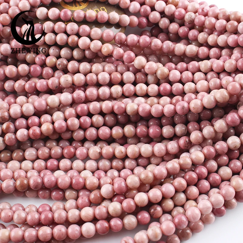 Natural Rhodochrosite Stone Round Loose Gemstone Beads for Jewelry Making DIY Bracelet Necklace Handmade