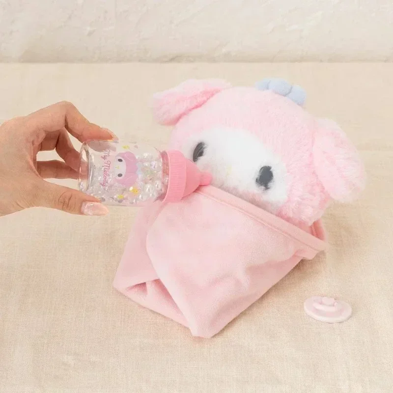 New Sanrio Hellokitty Cinnamoroll My Melody Baby Dress Up Bottle Toy Set Gift Box Children's Kawaii Anime Character Doll Gift