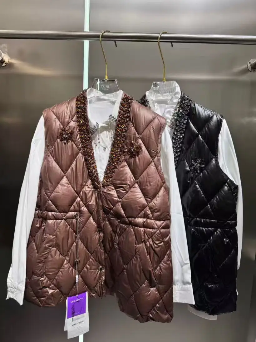 الراقية الجديدة في الماس غرزة أكمام ملابس خارجية سترة نسائية السيدات الخريف الشتاء 2025 الاتجاه الجديد سترة معطف ملابس امرأة #4