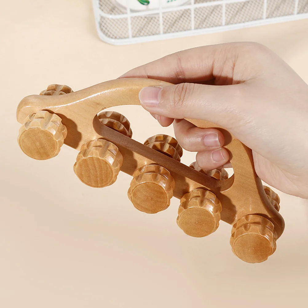 

Деревянный массажный ролик, ручной инструмент для расслабления мышц, прочный высококачественный материал, домашний тренажерный зал, путешествия, деревянный массажер