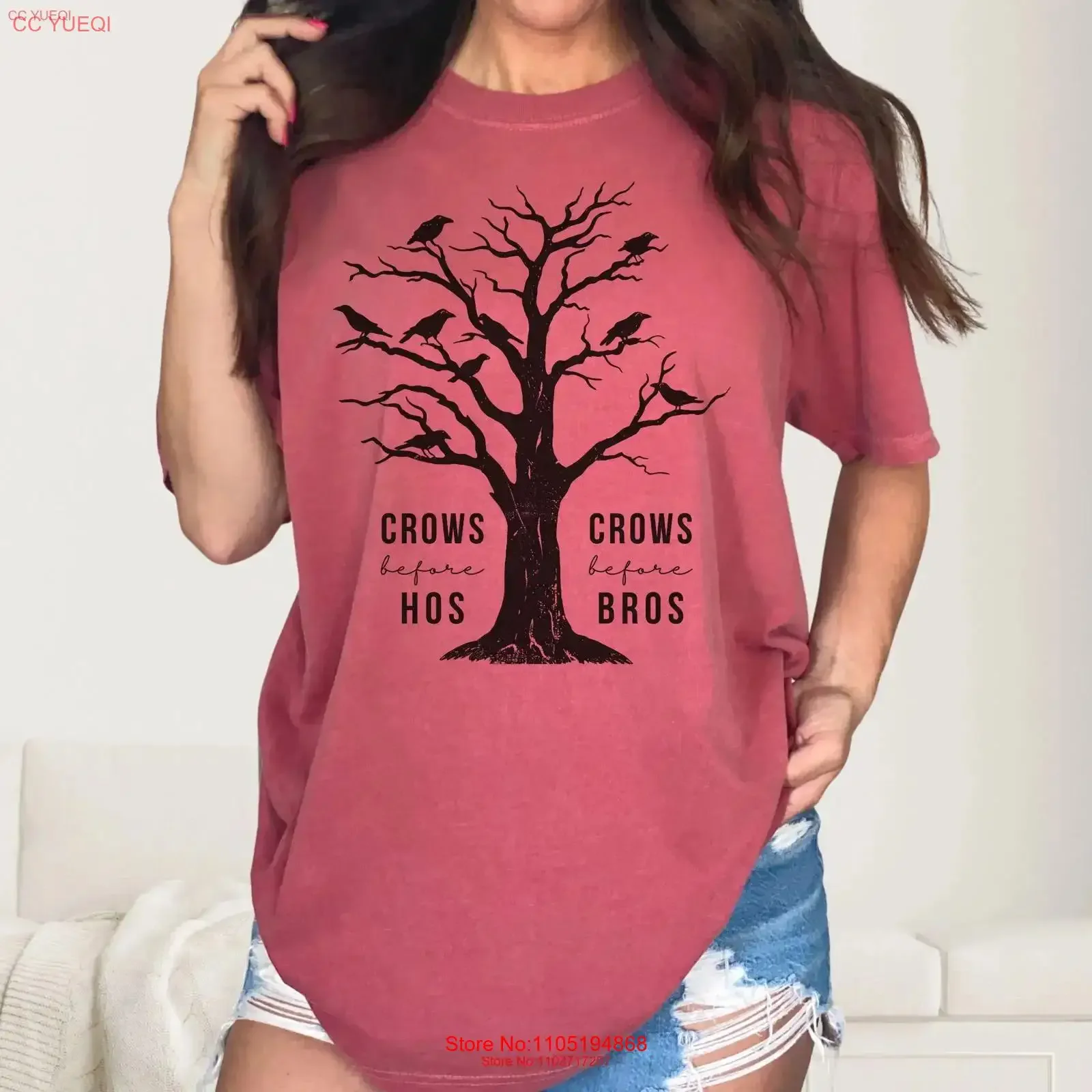 CROWS BEFORE Bros Hos Bird T Shirt Attempted Murder of Funny Soft Goth Halloween Birding for birder pun tee nature vintage