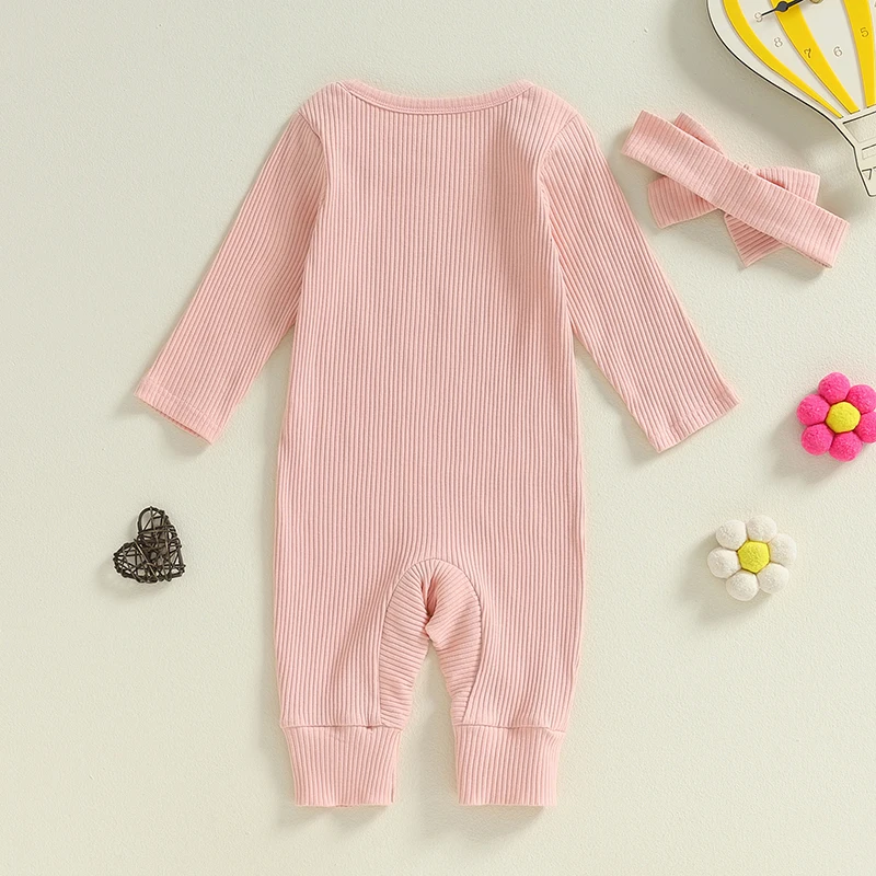 Little Sister Newborn Outfit Fall Clothes Letters Long Sleeve Ribbed Romper 1Piece Jumpsuit Preemie Girl Clothes