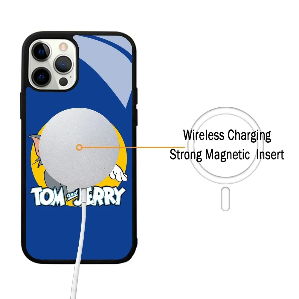 Cartoon T-Toms And J-Jerries Phone Case For IPhone 15 14 13 Pro Max 11 12 Mini Alex Mirror For Magsafe Wireless Charging Cover