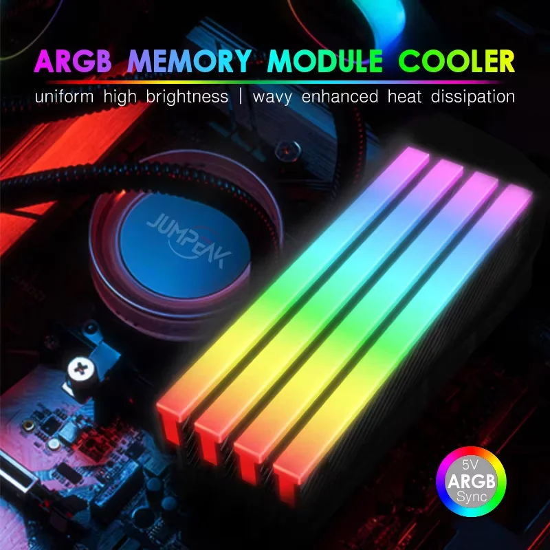 

5V 3PIN ARGB DDR Heatsink Aura Sync PC Memory Cooling Vest with Thermal Silicone Pad for DDR2 DDR3 DDR4 DDR5 Desktop PC Memory