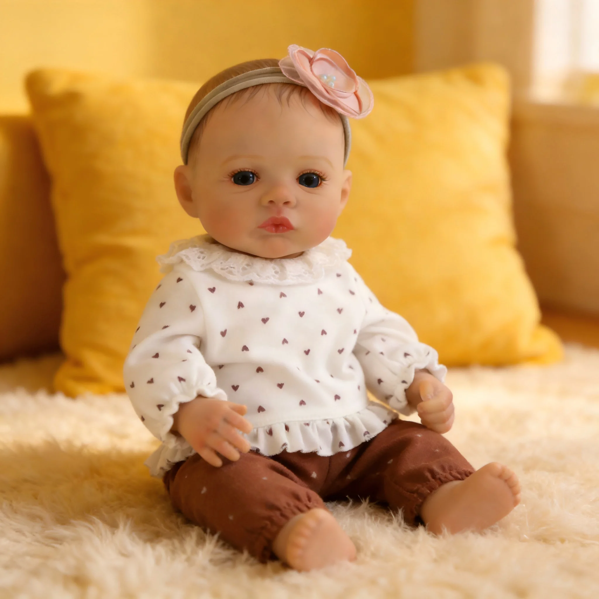 دمى أطفال واقعية - دمية سيليكون نابضة بالحياة بطول 18 بوصة، جسم كامل من الفينيل، قابلة للوضع في وضعيات مختلفة، تشبه الطفل حديث الولادة النائم