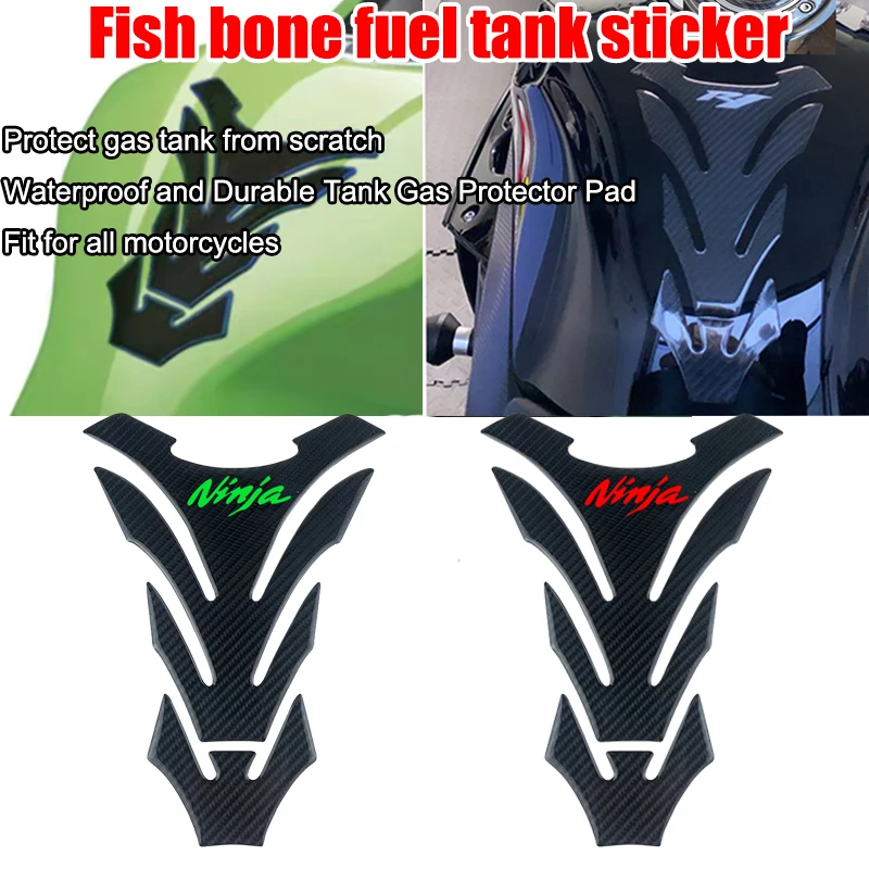 Universal For Ninja 500 650R 1000 ninja1000sx zx14r z900rs 3D Carbon Look Motorcycle Tank Pad Protector Decal