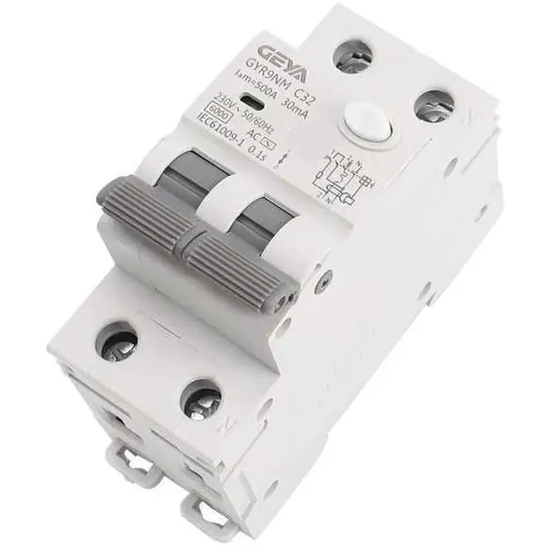 【CUSTOMER FAVORITE】GEYA GYR9NM RCBO 2P Magnetic Circuit Breaker With Over Current And Leakage Protection Din Rail 32A Type AC