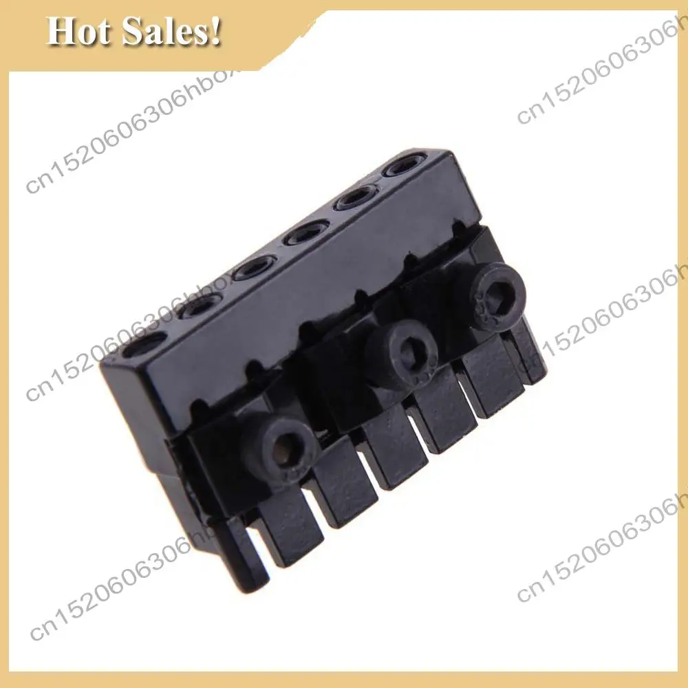 -HOPE 1 Set 6 String Saddle Headless Guitar Bridge Tailpiece Black For Electric Guitar Parts Replacement