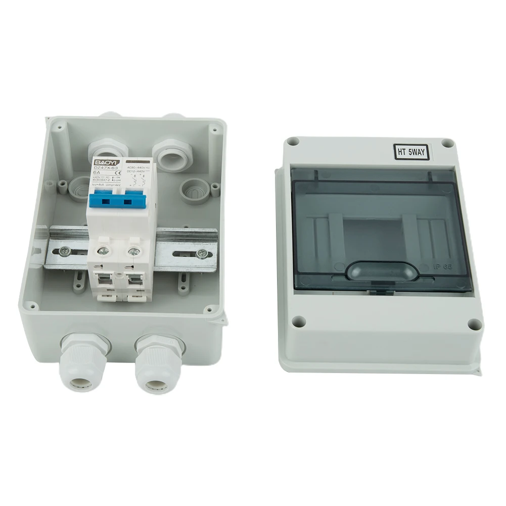 

DC440V Circuit Breaker Disconnect Switch Box for Solar Control Panels 6 125A Rated Current Voltage IP65 Waterproof