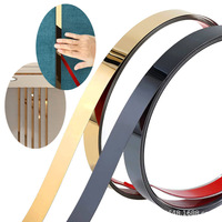 3M Stainless Steel Flat Decorative Line Self-adhesive Furniture Wall Sticker for Wall Ceiling Edge Strip Living Room Decoration