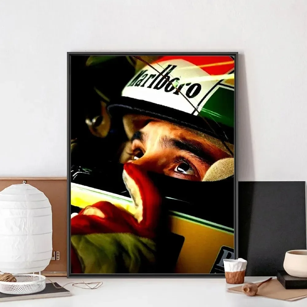 F1 Ayrton Tacing Driver Senna Poster No Framed Club Bar Paper Vintage Poster Wall Art Canvas Painting Bedroom Room Home Decor image 4