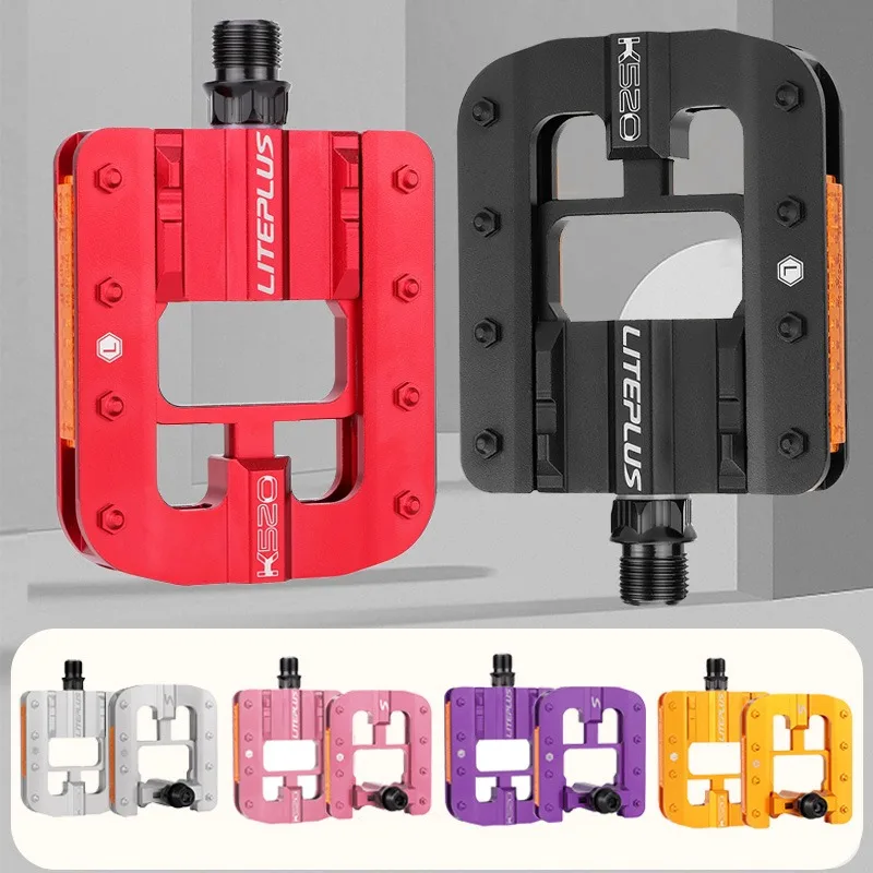 

LITEPLUS Foldable Bicycle Flat Pedals aluminum bicycle pedals Folding Platform pedal anti-slip nailsFor Brompton folding bike
