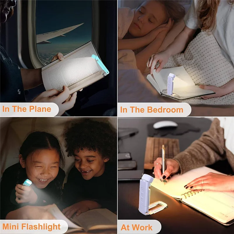 ضوء القراءة المحمول القابل لإعادة الشحن للقراءة ليلاً في السرير، مؤقت لمحبي قراءة الكتب الليلية للأطفال