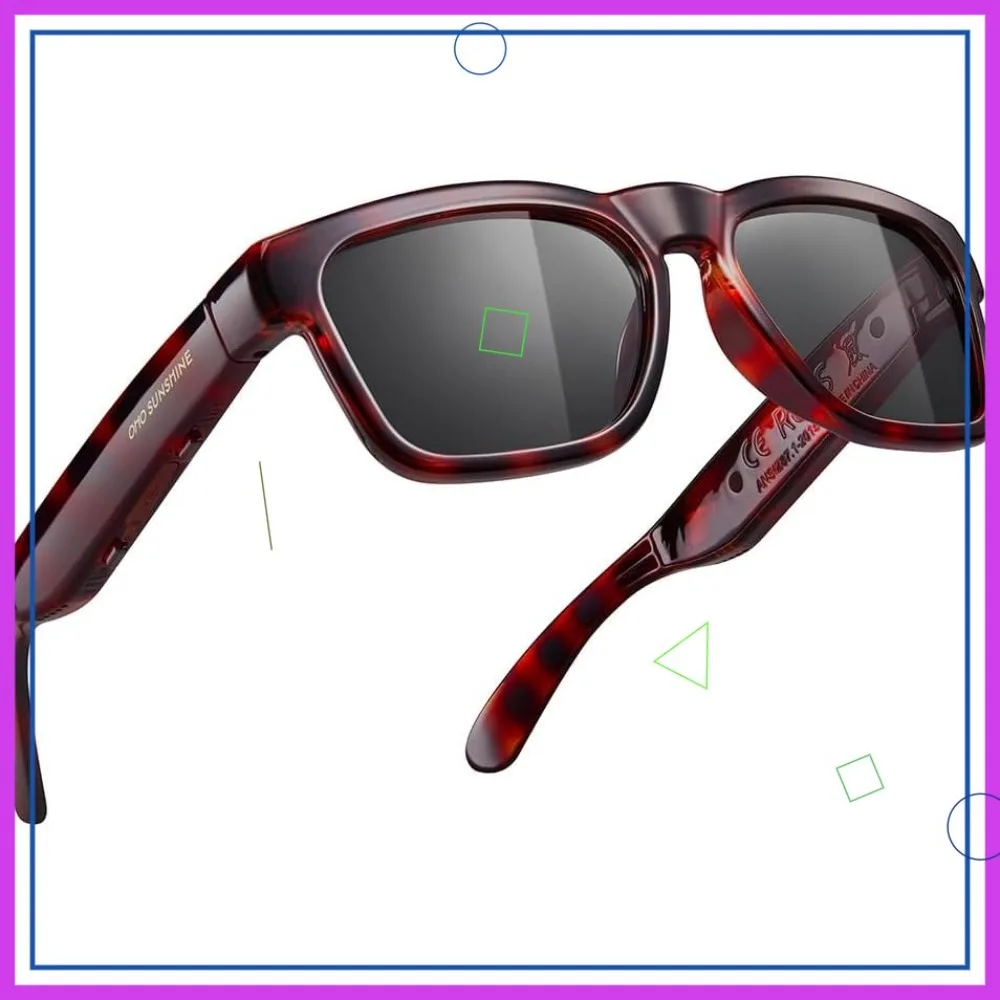 

Open Ear Bluetooth Audio Sunglasses, Lightweight Sport Glasses, 10H Playtime, Water Resistant with Voice Control