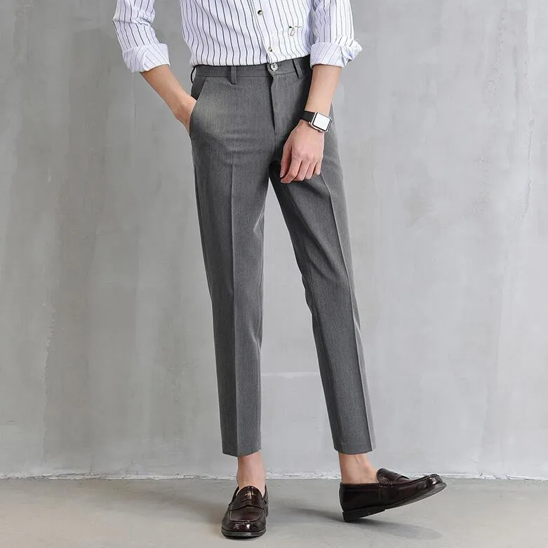 Men's Casual Pants Trousers Men's Korean Style Slim Fit All-match Trousers Business Slim Fit and Drape Smoothly