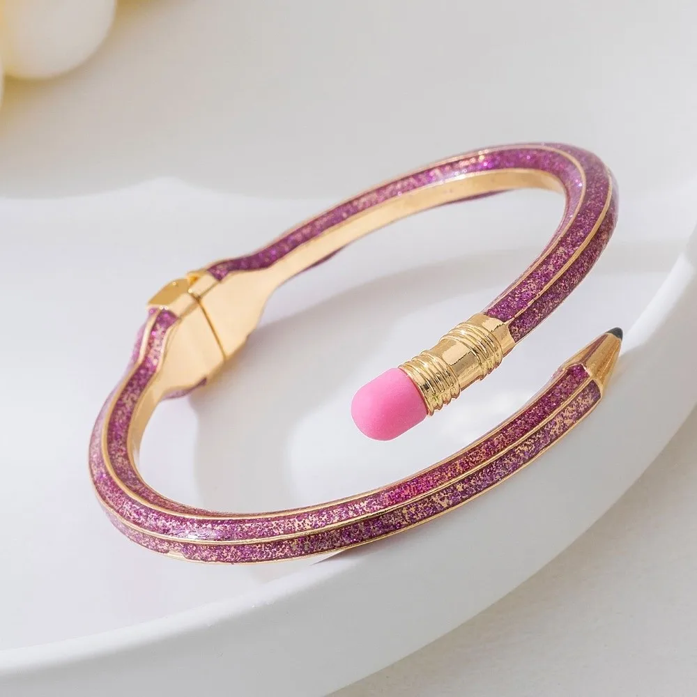 Stylish Trendy Pencil Bangle Shiny Glitter Unique Cross Enamel Bracelet Mix Match Open Fashion Cuff Bracelet Festival