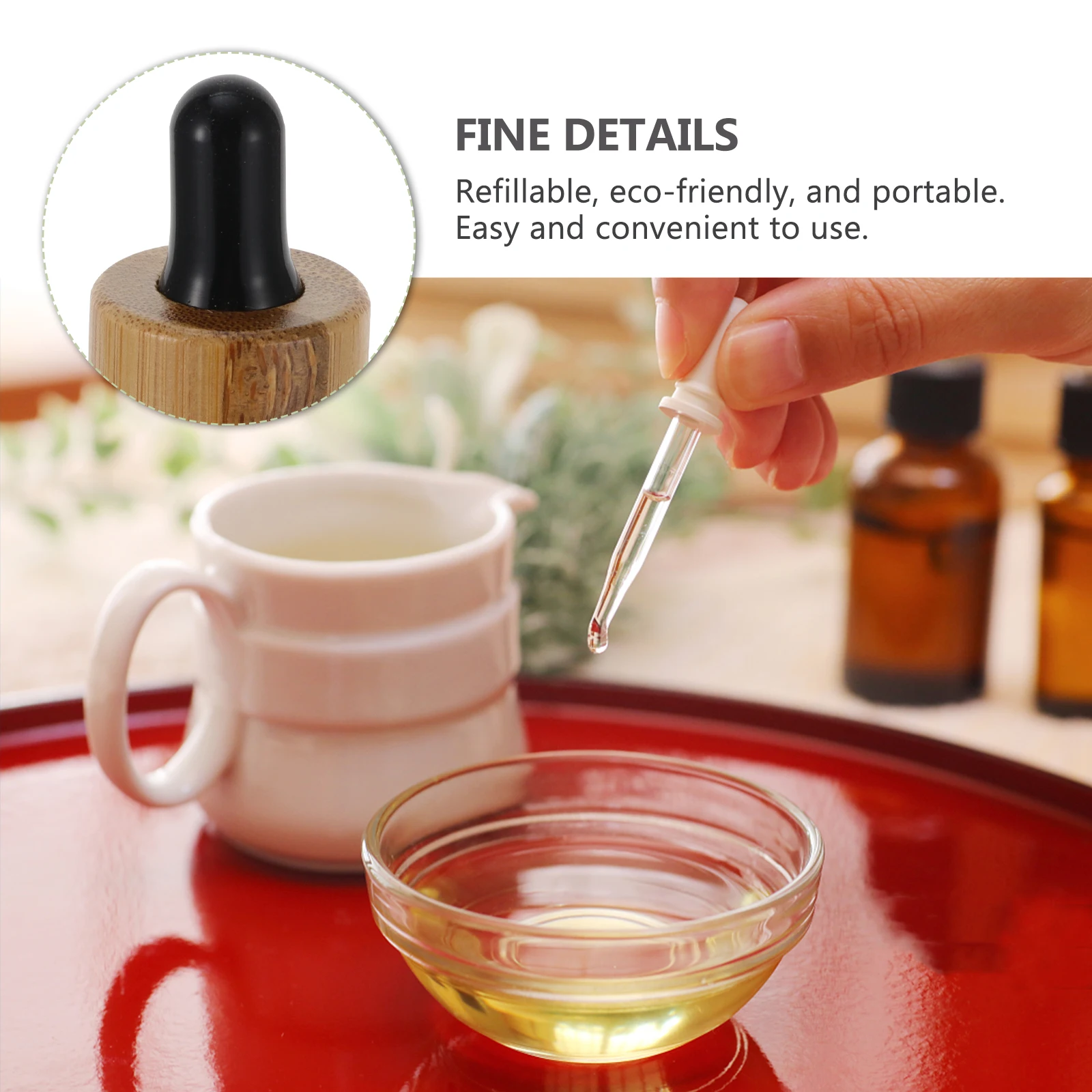 

4 Pcs Essential Oil Drop Bottle Tiny Dropper Bottles Portable Clear Glass with Refillable Travel Empty