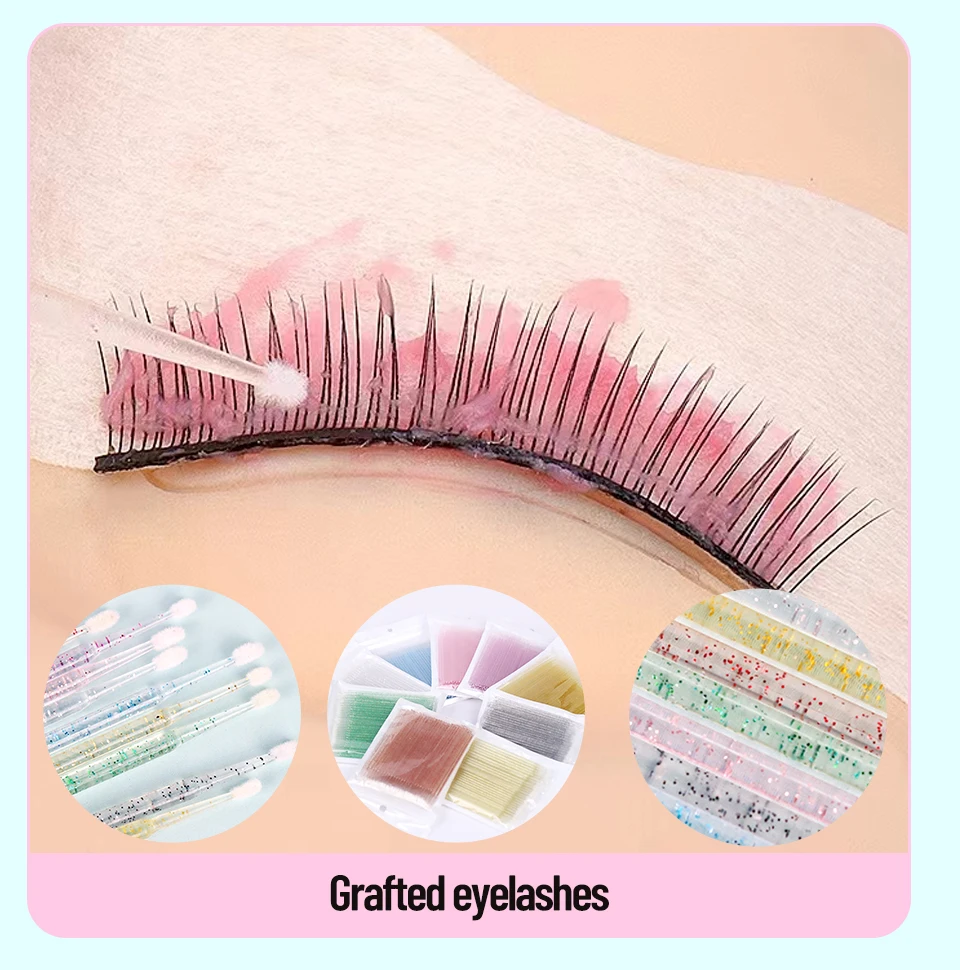 100Pcs Eyelash Cleaning Brush Lash Extension Micro Cotton Swab Individual Eyelashes Microbrush Beauty Makeup Clean Remover Tools