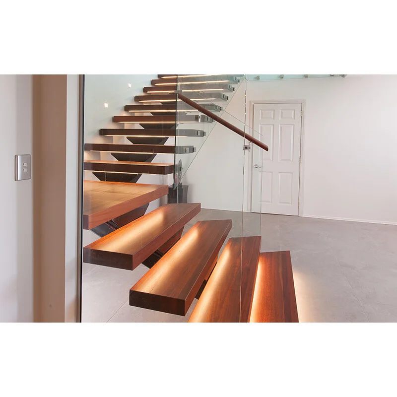 custom.Customized Indoor Floating Staircase Design Houses Modern Carbon Steel Stringer Oak Wood Tread Stairs