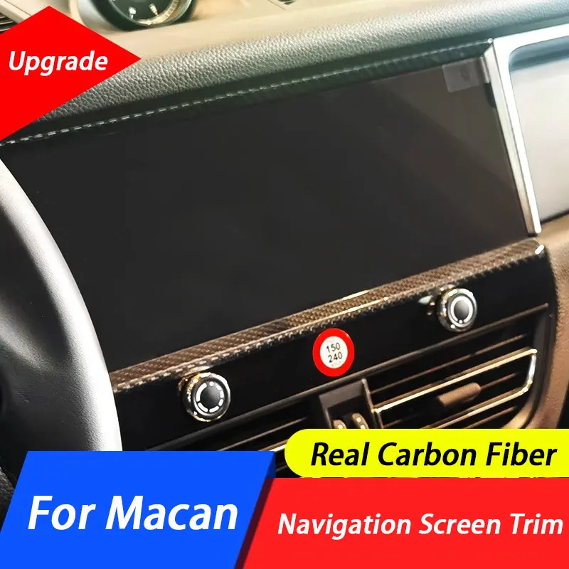 For Porsche Macan 95B 2018 2019 2020 2021-2023 Car Interior Navigation Screen Trim Strip Navigation Frame Decorative Sticker