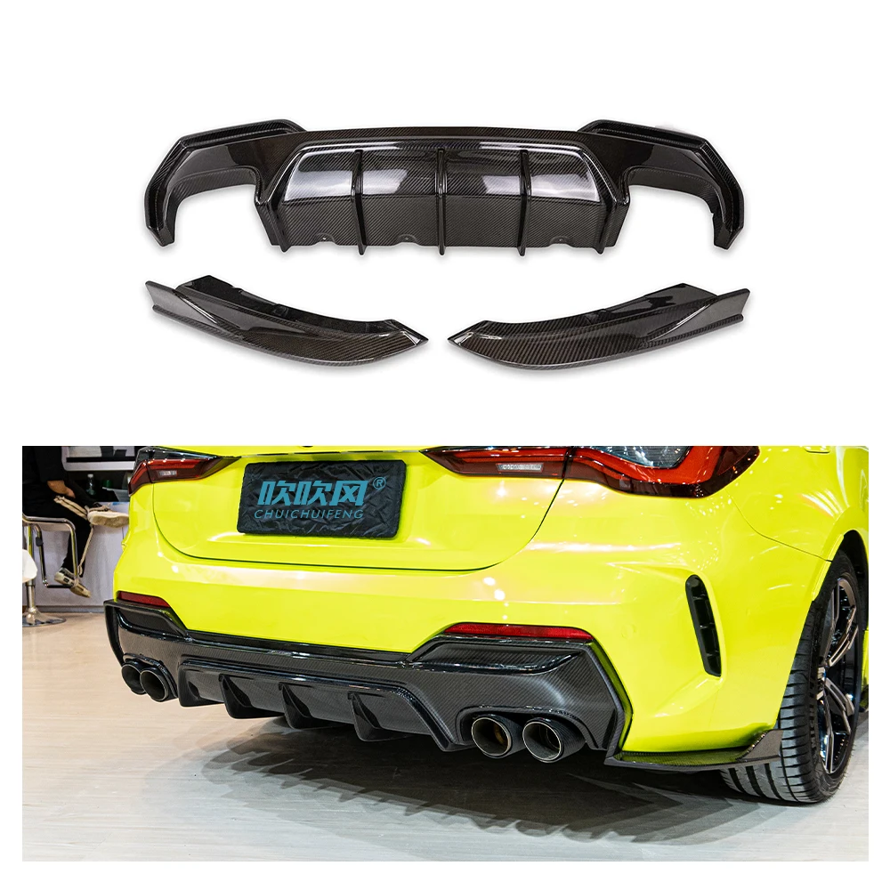 ODM OEM for BMW 4 Series G22 G23 Dry Carbon Fiber Universal Rear Bumper Lip Diffuser Car Spoilers