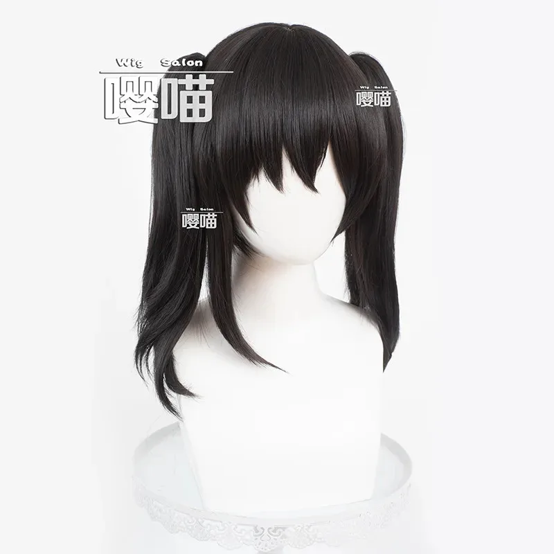 2025 aaa Anime Cosplay Wig Short Black Ponytail Clip Nico Yazawa Heat Resistant Synthetic Hair Halloween Wigs +