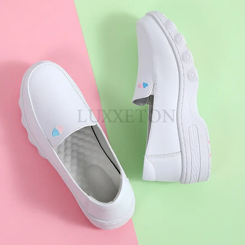 Genuine Thick Soled Nurse White Shoes for Women Soft Soled Lightweight Casual and Breathable Hospital Work Shoes